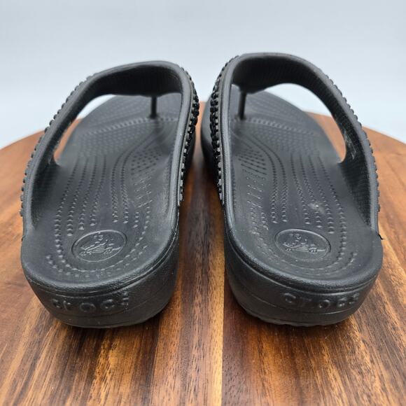 Crocs Sloane Sandals Womens 7 Black Embellished Thong Slip On Comfort Flip Flops - Picture 4 of 7